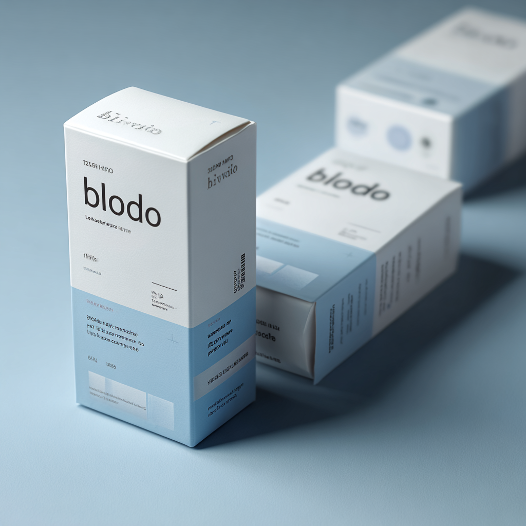Blodo product package on neutral background